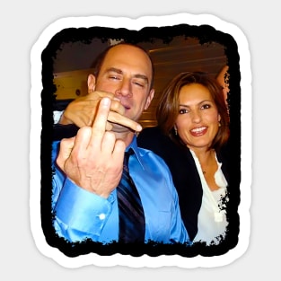 Vintage Elliot Stabler And Olivia Benson Middle Finger Sticker